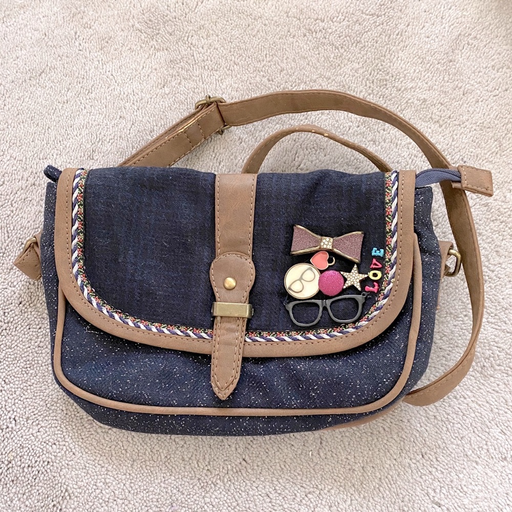 NWT Accessorize Cute Nerdy Tweed Crossbody Purse